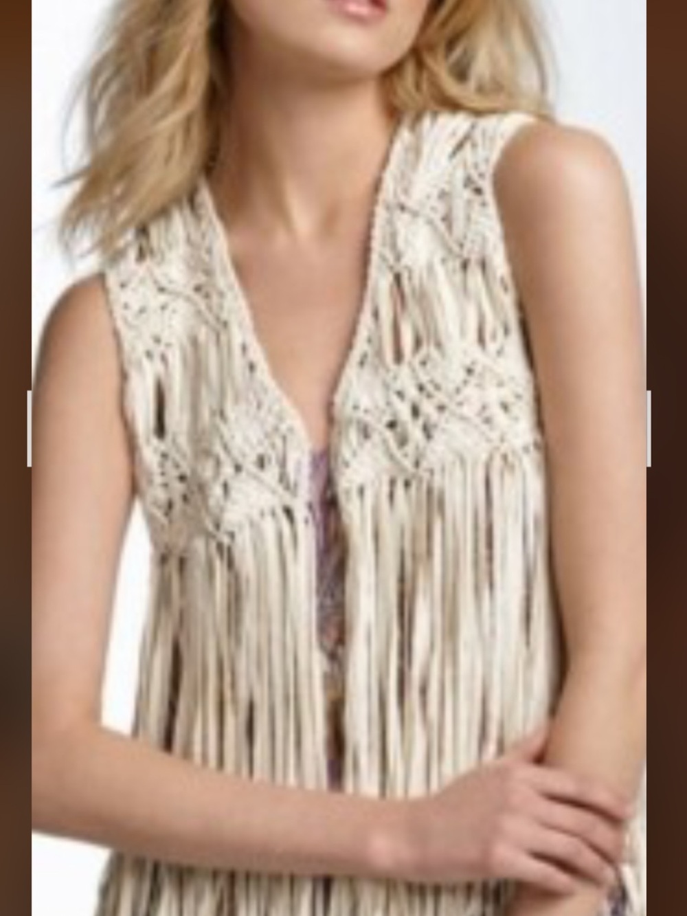 Fringed Bohemian Open Front Vest